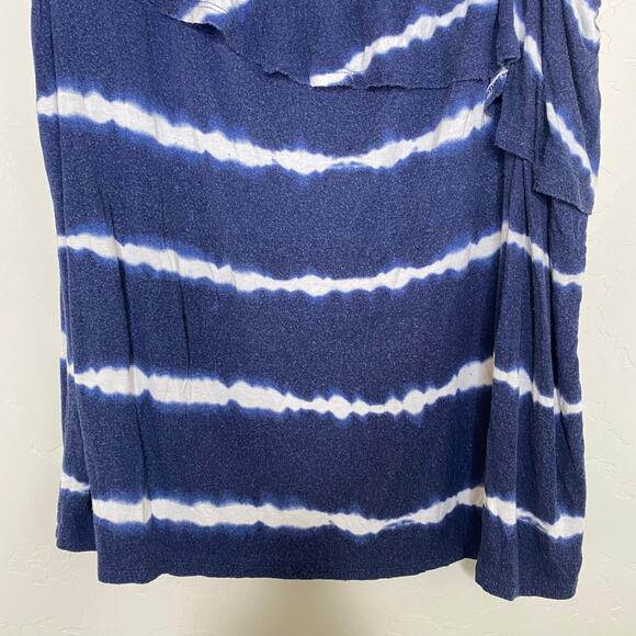 Avenue Blue and White Striped Tie Dye Blouse Size 22 - 24 - Picture 3 of 9